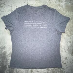 NOBULL Women T-Shirt Gray Front Logo Back Crossfit Logo Stretch  Activewear XL